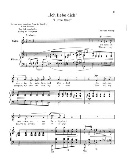 Ich liebe dich Op.5 No.3 (Key C) German, English Text
