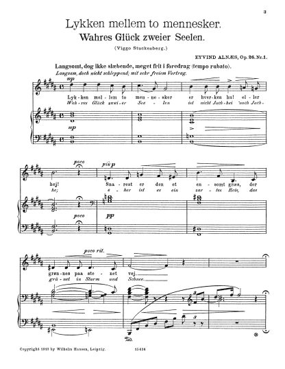 Tre Sange Op. 26. (Stuckenberg) n. g.