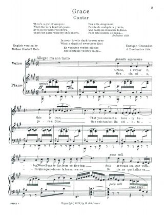 Cantar Gracia mia (Canciones Amatorias #7) (A) s. e.