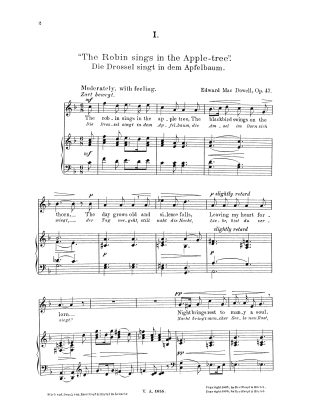 Eight Songs Op. 47 (revised edition of 1906) e. g.