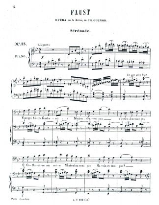 Faust Vous qui faites l'endormie (Mephistopheles Serenade) (g minor) French