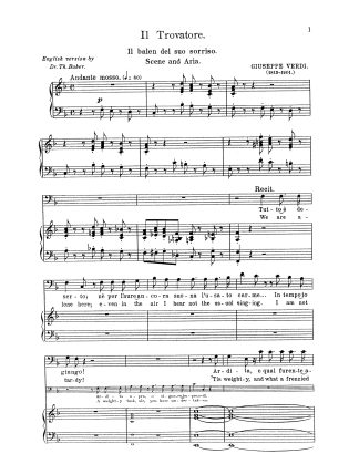Trovatore Il balen del suo sorriso see 4052 for french