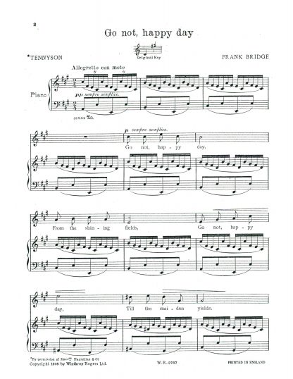 Go not happy day (Tennyson) (A)