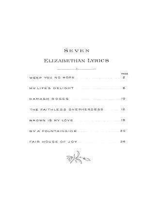 Seven Elizabethan Lyrics Op. 12