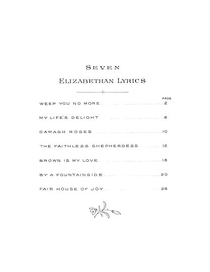 Seven Elizabethan Lyrics Op. 12