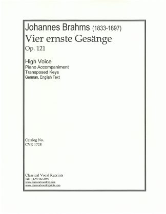 Vier ernste Gesange (Treble clef) g. e.