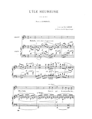 L'ile heureuse (Key D) French text