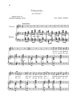 Villanelle J'ai vu passer l'hirondelle (Eb) f. e.