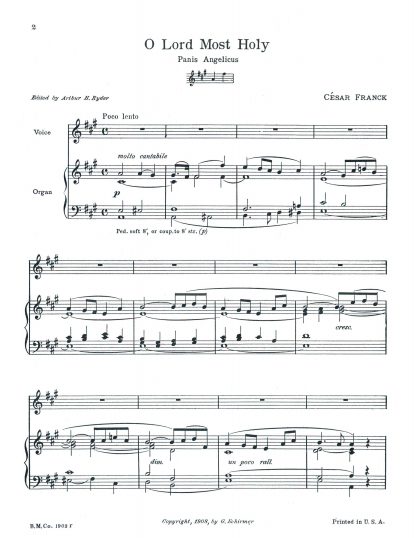 Panis angelicus (O Lord most holy) (A) e. l. (organ)