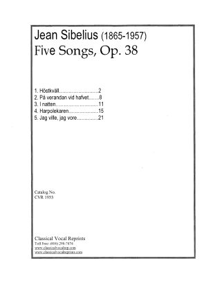 Five Songs Op. 38 No. 1-5