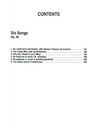 Op. 28 (Six Songs) r.