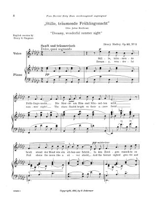 Stille traumende Fruhlingsnacht. Op. 42 No. 1 g. e.
