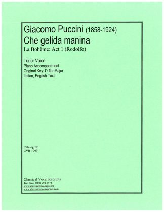 La Boheme {Rodolfo's Aria} Che gelida manina (Db original key)
