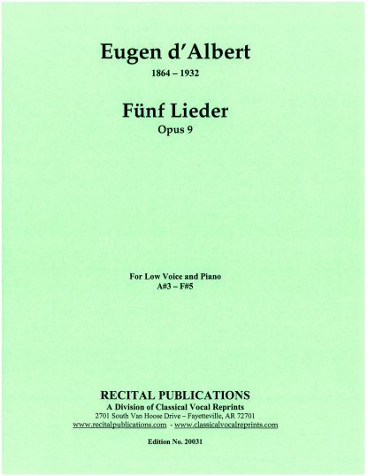 5 Lieder, Op. 9.