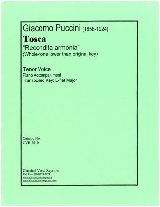 Tosca Recondita armonia Transposed whole-tone lower (Eb)