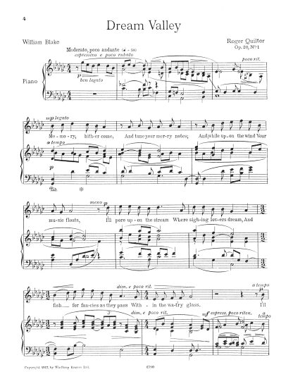 Three Songs of William Blake Op. 20 (Dream Valley)