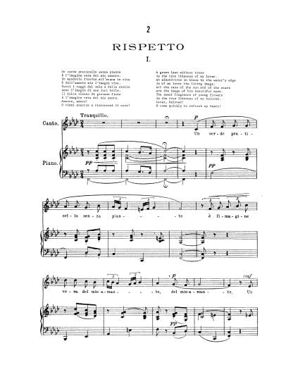 4 Rispetti, Op. 11. Medium Voice.