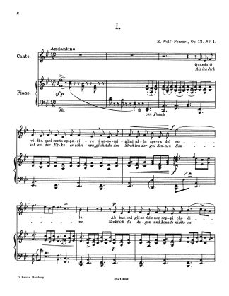 4 Rispetti, Op. 12. Medium Voice.