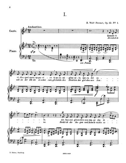4 Rispetti, Op. 12. Medium Voice.