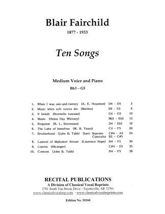 10 Songs - Ten Songs (9 Songs and 1 Duet)