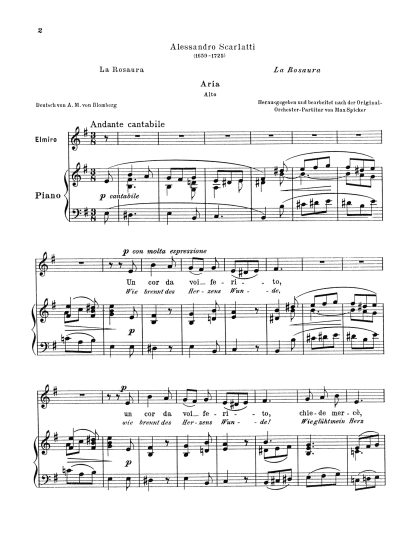 La Rosaura: Un cor da voi ferito. (e minor) Italian, German text