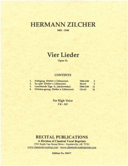 4 Lieder, Op. 12.