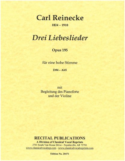 Drei Liebeslieder, Op. 195 High voice with Violin Obbligato