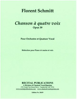 Chansons a 4 voix, Op. 39.