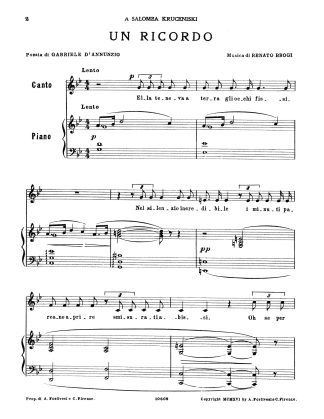 Un Ricordo (D'Annunzio) g minor