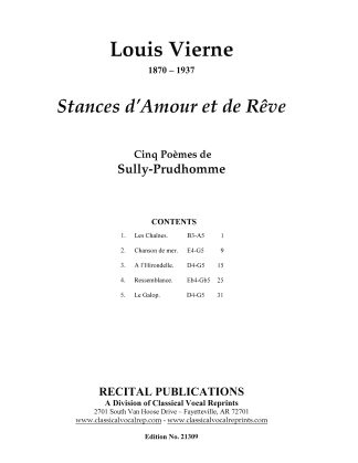 Stances d’Amour et de Reve