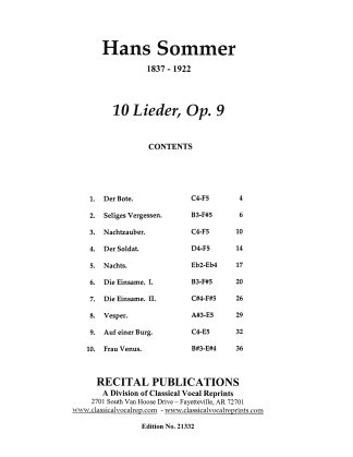 10 Lieder, Op. 9.