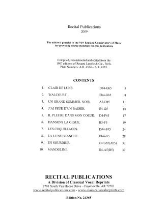Dix Melodies, Op. 83 (Verlaine) Complete