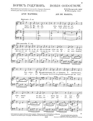 Boris Godunov Marina's aria Act 3 sc 1 r. f. ed. R-Kors.