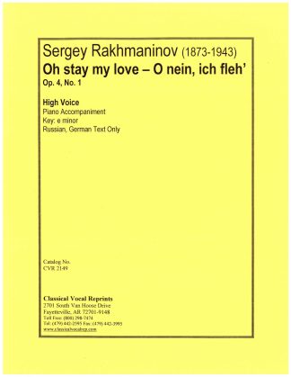 Oh stay..Op. 4 No. 1 (e) r. g. higher than orig. key