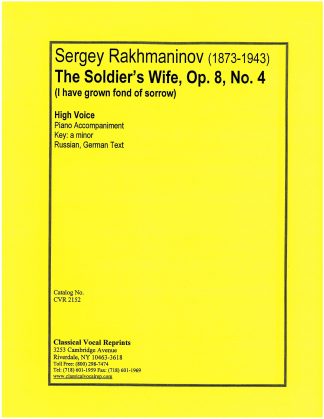 Soldier's Wife Op. 8 No. 4 (Key a minor) Russian, German Text
