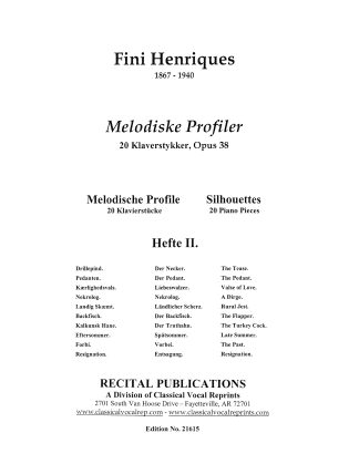 Melodiske Profiler, Op. 38, Hefte I.