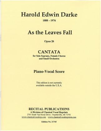 As the Leaves Fall, Op. 26. (USA only)