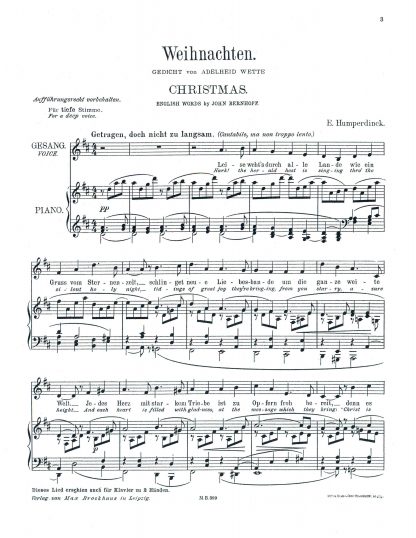 Drei Weihnachtslieder (3 Christmas Songs) g. e.