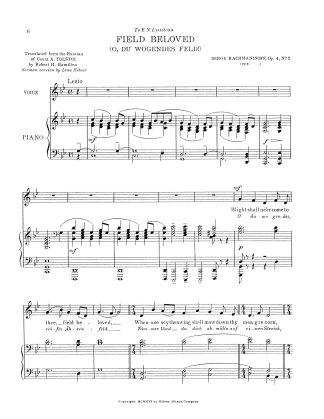 Field Beloved (O du wogendes feld) Op. 4 No. 5 (g) e. g.