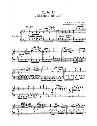 Exsultate jubilate (Motet) K.V. 165 vocal score l.
