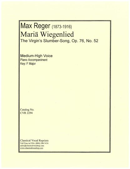 Maria Wiegenlied (Virgin's Slumber-Song) (F) original key