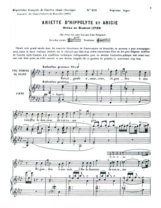 Hippolyte et Aricie Rossignols amoureux (Ab) with obligato Flute