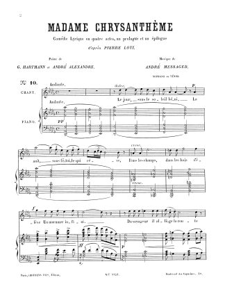 Madame Chrysantheme Le jour sous le soleil beni (Valse des Cigales)