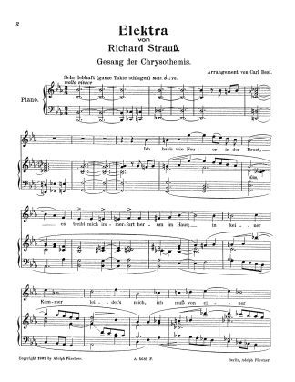 Elektra Ich hab's wie Feuer! (Chrysothemis) German Text