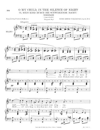 O my child in the silence..Op. 63 No. 6 (G) e. g.