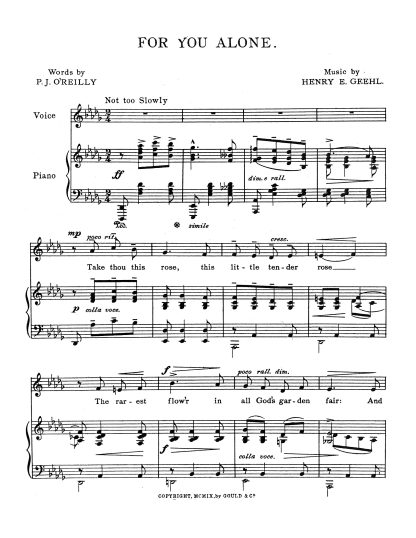 For You Alone (Db) with obligato violin