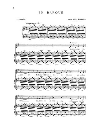 En Barque (Boat Song) (Bb) French text