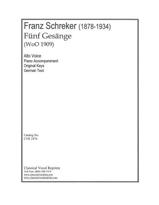 5 Gesange (without opus no.) 1909