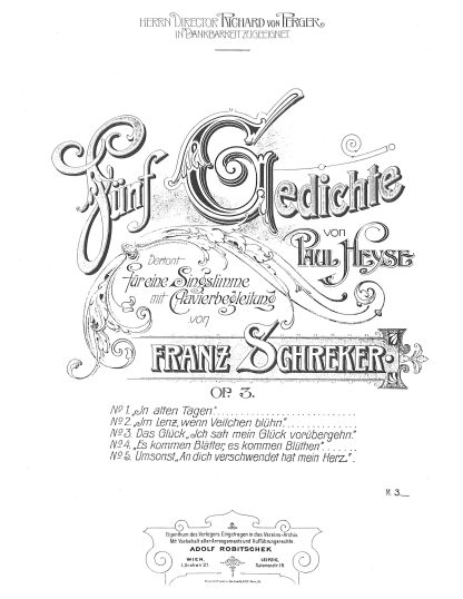 5 Gedichte von Paul Heyse Op. 3
