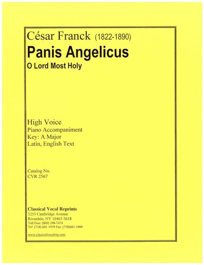 O Lord Most Holy Panis angelicus (A) e.l. pno acc.